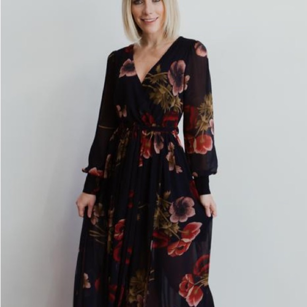 Baltic born Maggie Navy Floral Maxi Dress